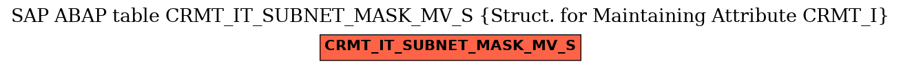 E-R Diagram for table CRMT_IT_SUBNET_MASK_MV_S (Struct. for Maintaining Attribute CRMT_I)