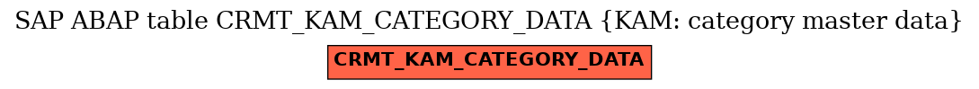 E-R Diagram for table CRMT_KAM_CATEGORY_DATA (KAM: category master data)