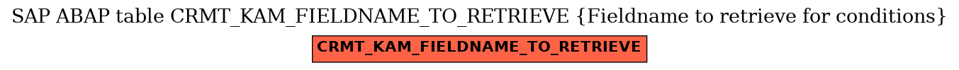E-R Diagram for table CRMT_KAM_FIELDNAME_TO_RETRIEVE (Fieldname to retrieve for conditions)
