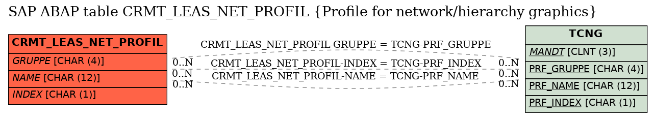 E-R Diagram for table CRMT_LEAS_NET_PROFIL (Profile for network/hierarchy graphics)