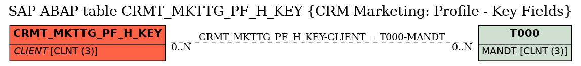 E-R Diagram for table CRMT_MKTTG_PF_H_KEY (CRM Marketing: Profile - Key Fields)