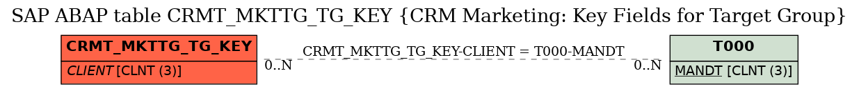 E-R Diagram for table CRMT_MKTTG_TG_KEY (CRM Marketing: Key Fields for Target Group)