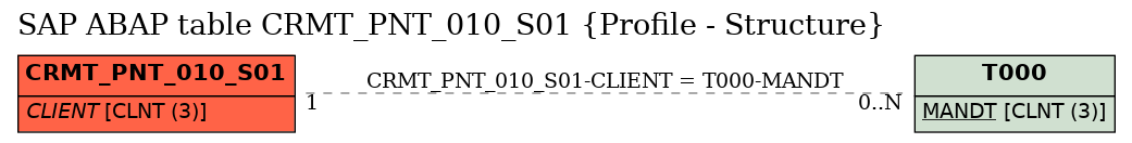 E-R Diagram for table CRMT_PNT_010_S01 (Profile - Structure)
