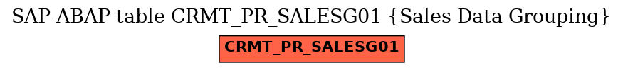 E-R Diagram for table CRMT_PR_SALESG01 (Sales Data Grouping)