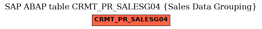 E-R Diagram for table CRMT_PR_SALESG04 (Sales Data Grouping)
