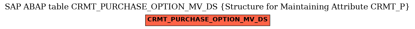 E-R Diagram for table CRMT_PURCHASE_OPTION_MV_DS (Structure for Maintaining Attribute CRMT_P)