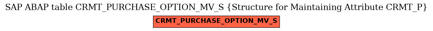 E-R Diagram for table CRMT_PURCHASE_OPTION_MV_S (Structure for Maintaining Attribute CRMT_P)