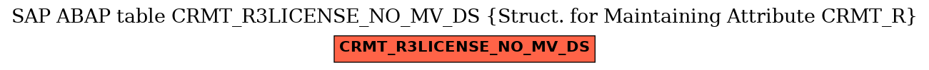 E-R Diagram for table CRMT_R3LICENSE_NO_MV_DS (Struct. for Maintaining Attribute CRMT_R)