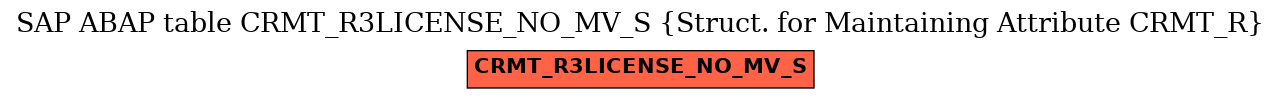 E-R Diagram for table CRMT_R3LICENSE_NO_MV_S (Struct. for Maintaining Attribute CRMT_R)