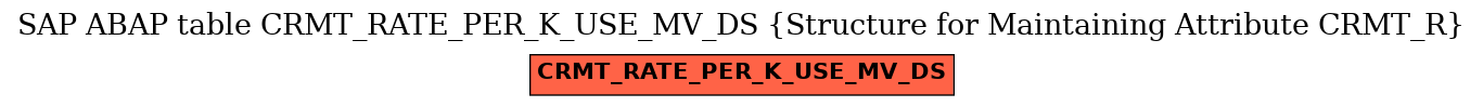 E-R Diagram for table CRMT_RATE_PER_K_USE_MV_DS (Structure for Maintaining Attribute CRMT_R)