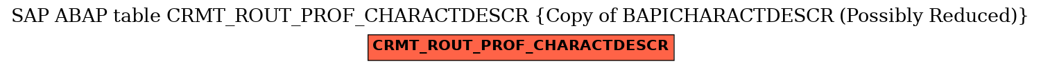 E-R Diagram for table CRMT_ROUT_PROF_CHARACTDESCR (Copy of BAPICHARACTDESCR (Possibly Reduced))