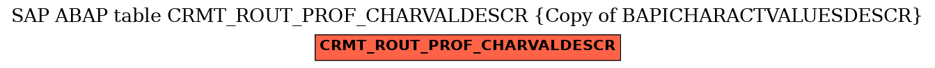 E-R Diagram for table CRMT_ROUT_PROF_CHARVALDESCR (Copy of BAPICHARACTVALUESDESCR)