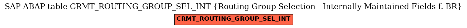 E-R Diagram for table CRMT_ROUTING_GROUP_SEL_INT (Routing Group Selection - Internally Maintained Fields f. BR)
