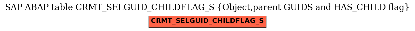 E-R Diagram for table CRMT_SELGUID_CHILDFLAG_S (Object,parent GUIDS and HAS_CHILD flag)
