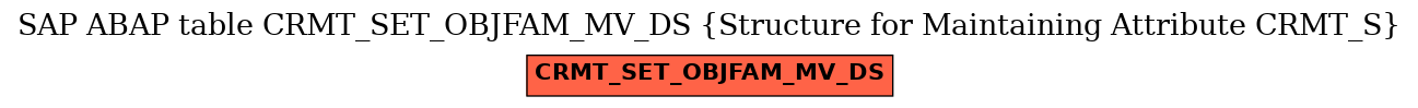 E-R Diagram for table CRMT_SET_OBJFAM_MV_DS (Structure for Maintaining Attribute CRMT_S)