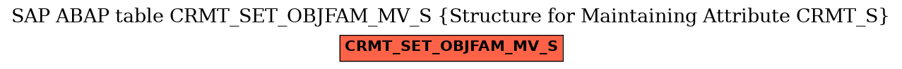 E-R Diagram for table CRMT_SET_OBJFAM_MV_S (Structure for Maintaining Attribute CRMT_S)