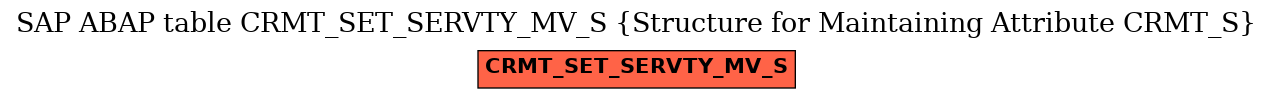E-R Diagram for table CRMT_SET_SERVTY_MV_S (Structure for Maintaining Attribute CRMT_S)