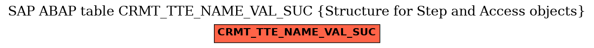 E-R Diagram for table CRMT_TTE_NAME_VAL_SUC (Structure for Step and Access objects)