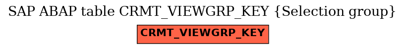 E-R Diagram for table CRMT_VIEWGRP_KEY (Selection group)