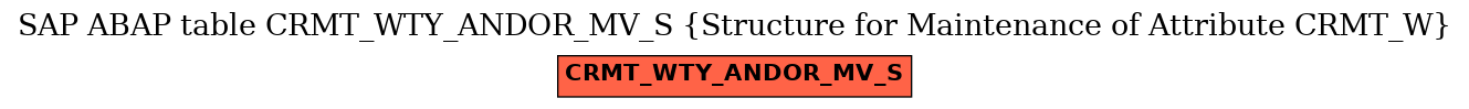 E-R Diagram for table CRMT_WTY_ANDOR_MV_S (Structure for Maintenance of Attribute CRMT_W)