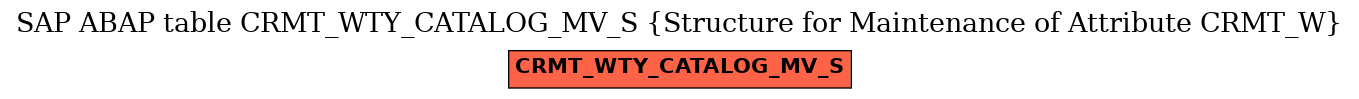 E-R Diagram for table CRMT_WTY_CATALOG_MV_S (Structure for Maintenance of Attribute CRMT_W)