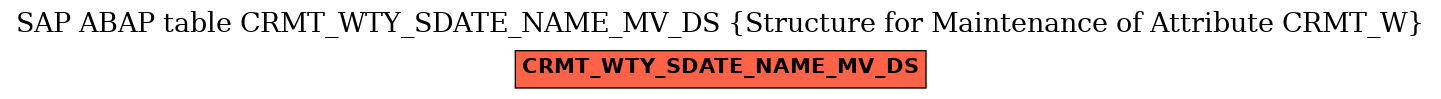E-R Diagram for table CRMT_WTY_SDATE_NAME_MV_DS (Structure for Maintenance of Attribute CRMT_W)