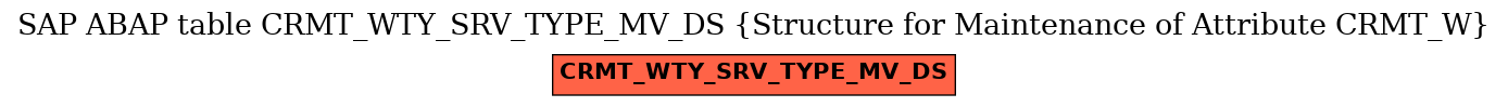 E-R Diagram for table CRMT_WTY_SRV_TYPE_MV_DS (Structure for Maintenance of Attribute CRMT_W)