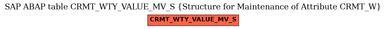 E-R Diagram for table CRMT_WTY_VALUE_MV_S (Structure for Maintenance of Attribute CRMT_W)