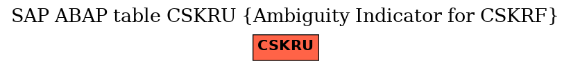 E-R Diagram for table CSKRU (Ambiguity Indicator for CSKRF)