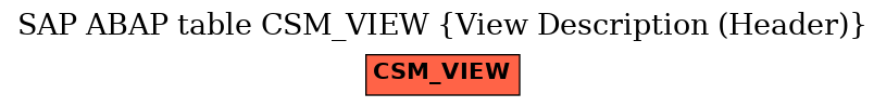 E-R Diagram for table CSM_VIEW (View Description (Header))