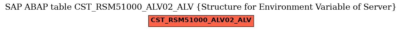 E-R Diagram for table CST_RSM51000_ALV02_ALV (Structure for Environment Variable of Server)