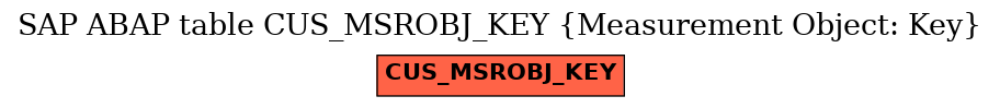 E-R Diagram for table CUS_MSROBJ_KEY (Measurement Object: Key)