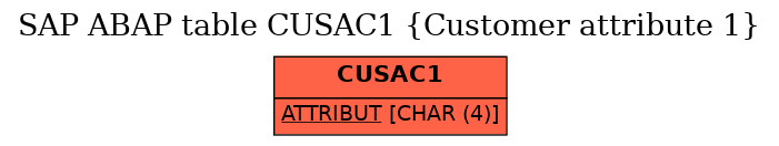 E-R Diagram for table CUSAC1 (Customer attribute 1)