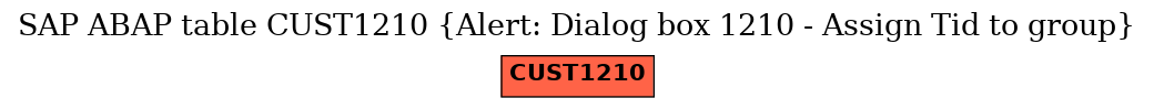 E-R Diagram for table CUST1210 (Alert: Dialog box 1210 - Assign Tid to group)