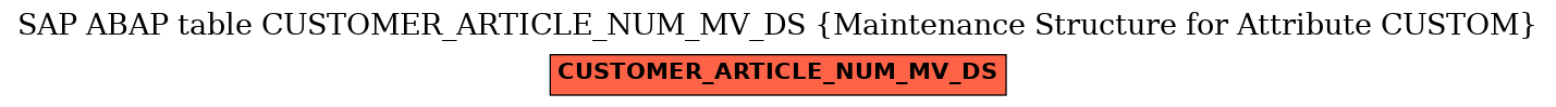 E-R Diagram for table CUSTOMER_ARTICLE_NUM_MV_DS (Maintenance Structure for Attribute CUSTOM)