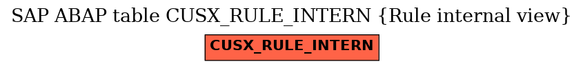 E-R Diagram for table CUSX_RULE_INTERN (Rule internal view)