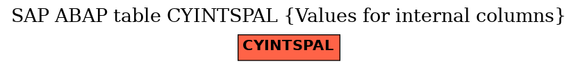 E-R Diagram for table CYINTSPAL (Values for internal columns)