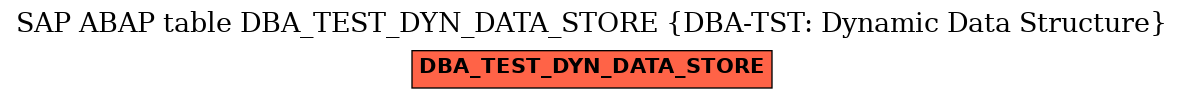 E-R Diagram for table DBA_TEST_DYN_DATA_STORE (DBA-TST: Dynamic Data Structure)