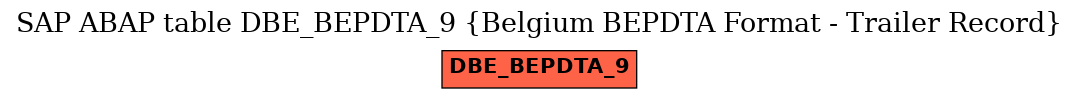 E-R Diagram for table DBE_BEPDTA_9 (Belgium BEPDTA Format - Trailer Record)