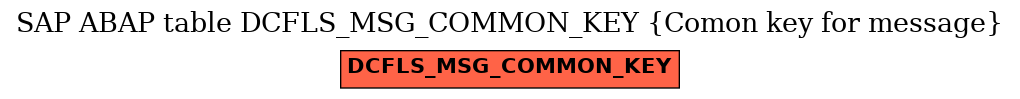 E-R Diagram for table DCFLS_MSG_COMMON_KEY (Comon key for message)