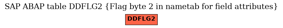 E-R Diagram for table DDFLG2 (Flag byte 2 in nametab for field attributes)