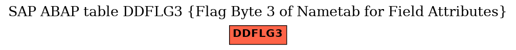 E-R Diagram for table DDFLG3 (Flag Byte 3 of Nametab for Field Attributes)