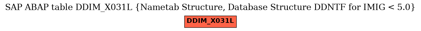 E-R Diagram for table DDIM_X031L (Nametab Structure, Database Structure DDNTF for IMIG < 5.0)