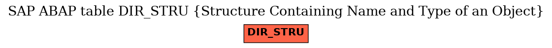 E-R Diagram for table DIR_STRU (Structure Containing Name and Type of an Object)