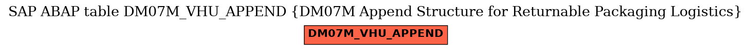 E-R Diagram for table DM07M_VHU_APPEND (DM07M Append Structure for Returnable Packaging Logistics)