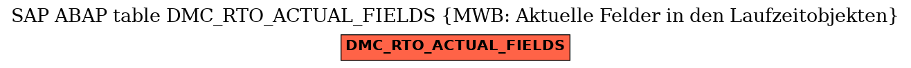 E-R Diagram for table DMC_RTO_ACTUAL_FIELDS (MWB: Aktuelle Felder in den Laufzeitobjekten)