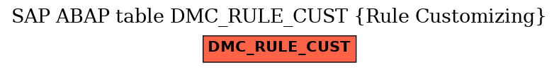 E-R Diagram for table DMC_RULE_CUST (Rule Customizing)