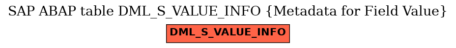 E-R Diagram for table DML_S_VALUE_INFO (Metadata for Field Value)