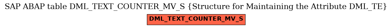 E-R Diagram for table DML_TEXT_COUNTER_MV_S (Structure for Maintaining the Attribute DML_TE)