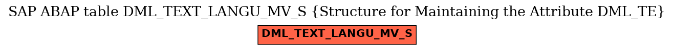 E-R Diagram for table DML_TEXT_LANGU_MV_S (Structure for Maintaining the Attribute DML_TE)